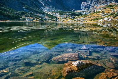 Reflection of mountain in lake