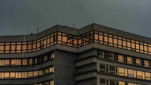 Low angle view of modern building against sky