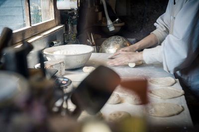 Chef working in bakery