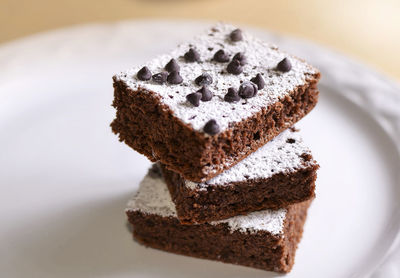 Close-up of cake in plate