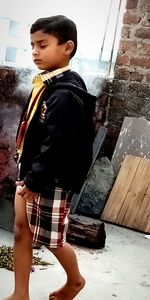 Side view of boy looking away