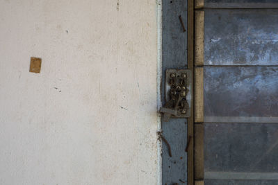 Closed door of old building