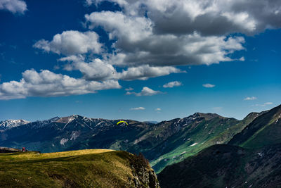 Georgian caucasus mountain landscape in the beginning of summer