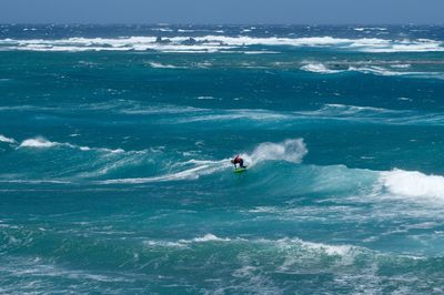 High angle view of sea waves