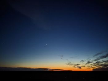 Scenic view of silhouette landscape against sky at night