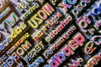 Full frame shot of multi colored wall