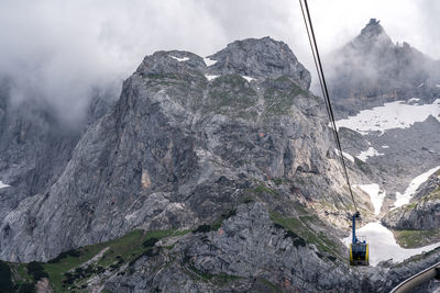 Scenic view of mountains during winter