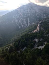 Scenic view of mountains against sky