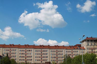 Residential district against sky
