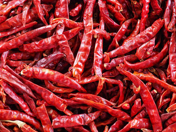 Full frame shot of red chili peppers