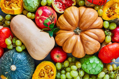 Full frame shot of pumpkins