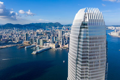 Modern buildings in city against sky