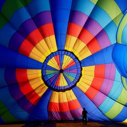 Man by hot air balloon