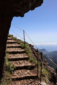 Scenic view of mountains against clear sky