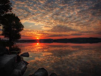 Scenic view of sunset over sea