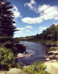 Scenic view of river against sky