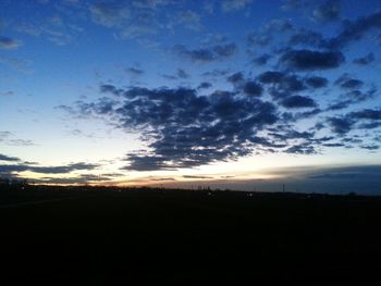 Silhouette of landscape at sunset