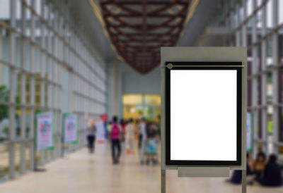 Blank billboard posters in the airport.