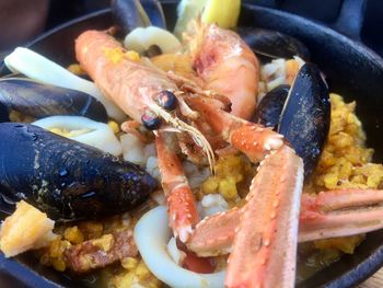 Close-up of seafood in plate