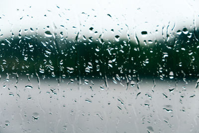 Full frame shot of wet glass window