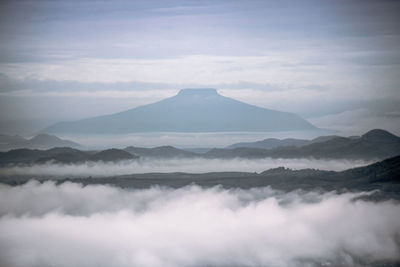 Scenic view of mountains against sky