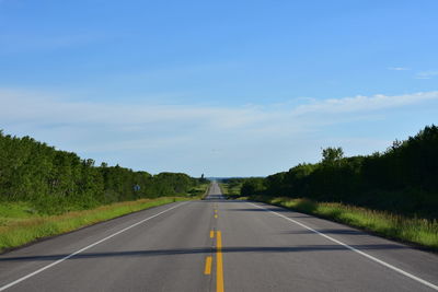 Road by trees against sky