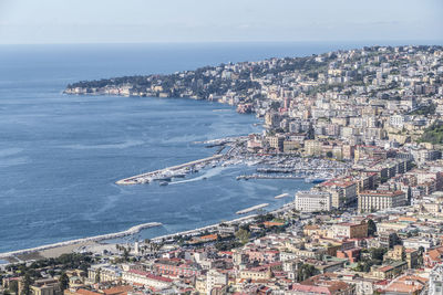 Aerial view of naples and posillipo