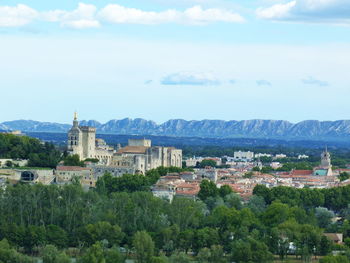 View of townscape against sky