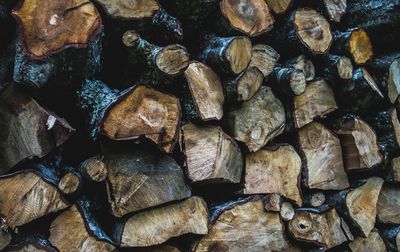 Full frame shot of firewood