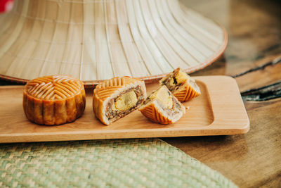Close-up of food on cutting board