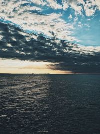 Scenic view of sea against sky at sunset