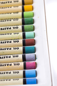 Close-up of multi colored pencils