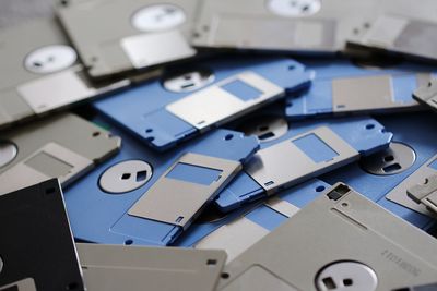 Close-up of floppy disk