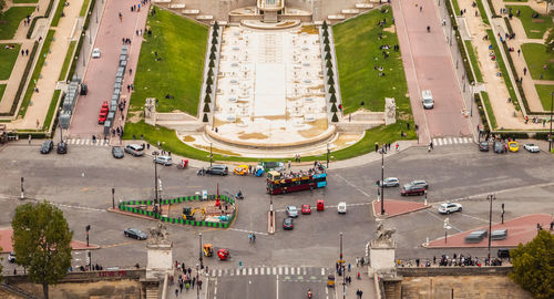 High angle view of city street