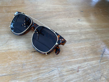 High angle view of sunglasses on table