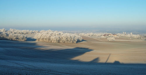 Scenic view of landscape against clear sky