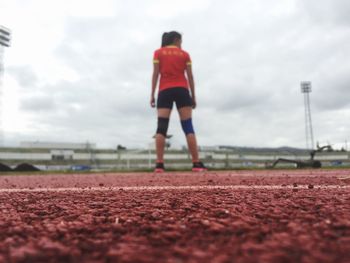 Man running on field