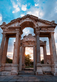 Low angle view of historical building against sky