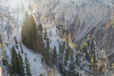 High angle view of waterfall