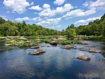 Scenic view of river against sky