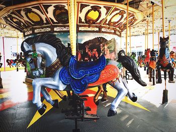 View of carousel in amusement park