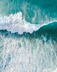 High angle view of wave at sea