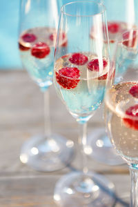 Close-up of drink in glass on table