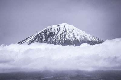 Scenic view of snowcapped mountain against sky