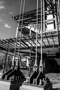 Low angle view of construction site against sky