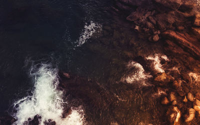 High angle view of sea waves