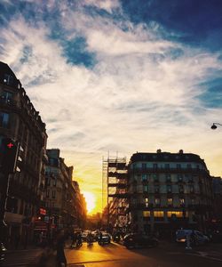 City street at sunset