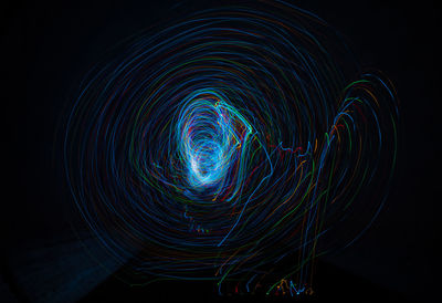 Light painting on black background