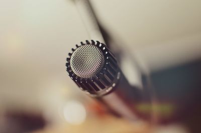 Close-up selective view of microphone