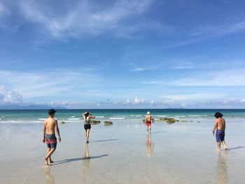 View of people on beach